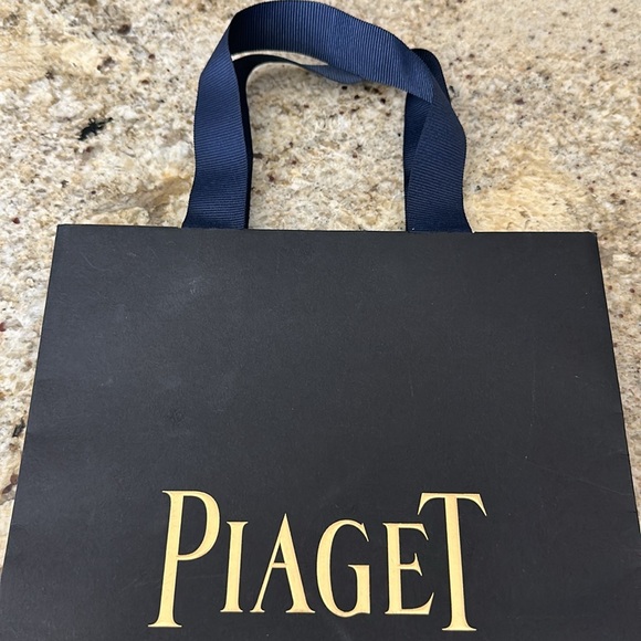 Piaget bag. Black & gold with navy satin luxury ribbon handle! Holiday pick🎁 - Picture 4 of 5